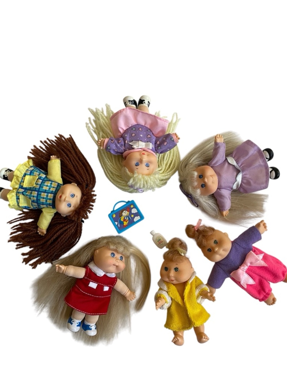 Vintage 90s Cabbage Patch Kids Mini Collectible Doll set of 6 dolls